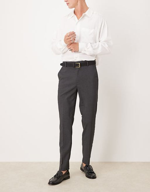 Asos Design Men's  Dark Grey Slim Trousers ANF2392