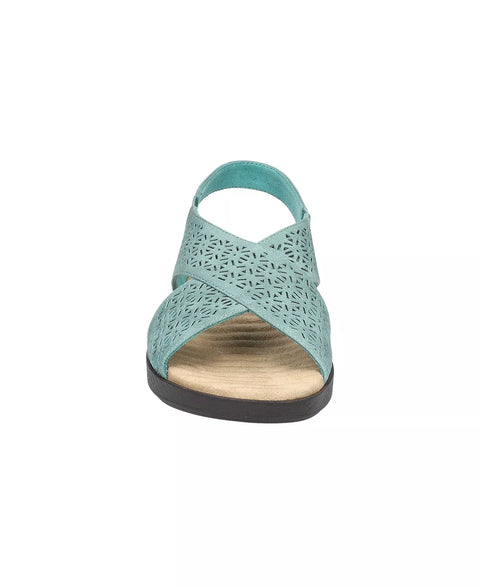 Easy Street Women's Turquoise Laser-Cut Slingback Sandal | Easy Street in Lebanon