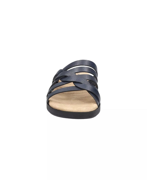 Easy Street Women's Navy Comfort Wave Multi-Strap Slide Sandals | Easy Street in Lebanon