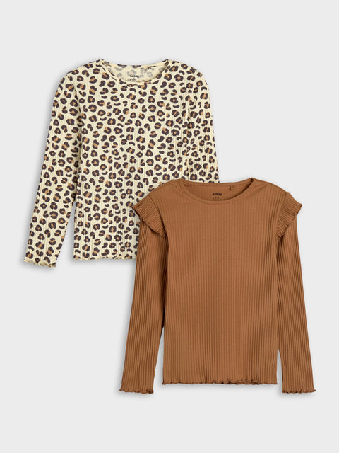 Sinsay Girl's Leopard/Brown Long-Sleeve Blouse | Sinsay In Lebanon