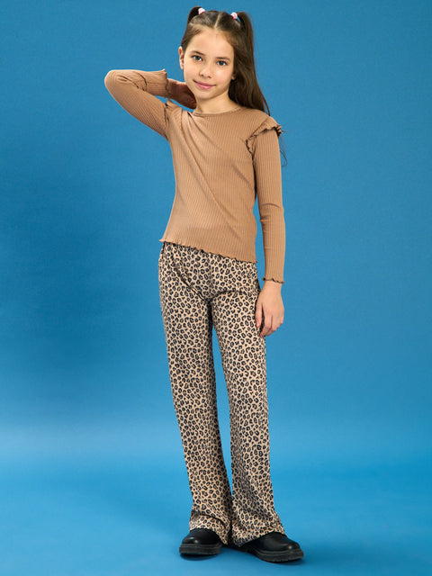 Sinsay Girl's Leopard/Brown Long-Sleeve Blouse | Sinsay In Lebanon