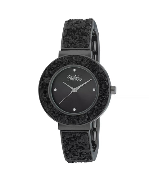 Bob Mackie Women's Black 35mm Stretch Sequin Expansion Watch | Bob Mackie In Lebanon