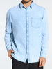 Sinsay Men's Blue Denim Chest Pocket Collar Shirt | Sinsay In Lebanon