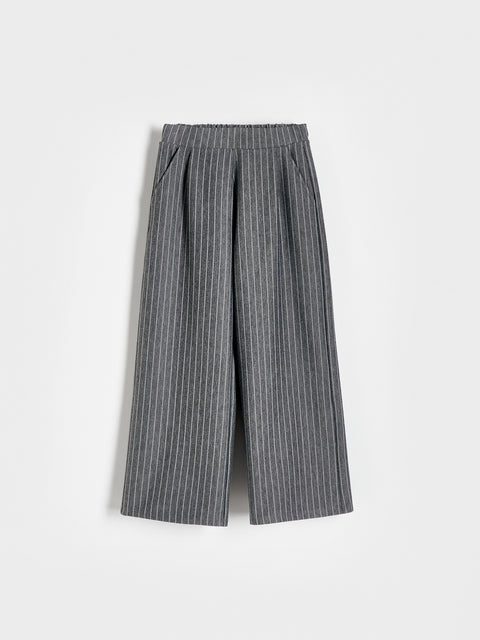 Reserved Girl's Grey Stripe Wide Leg Trousers | Reserved In Lebanon