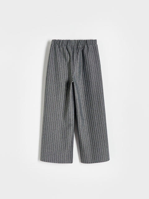 Reserved Girl's Grey Stripe Wide Leg Trousers | Reserved In Lebanon