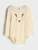 AYA Sinsay BABY BOY BEIGE ANIMAL PRINTED BODYSUITS 2 PACK