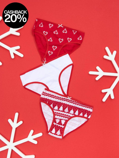 Sinsay Girl's Red & White Printed 3 Packs Slips |Sinsay In Lebanon