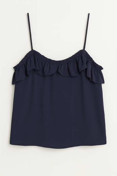 Mango Women's Navy Blue Sleeveless Blouse| Mango in Lebanon