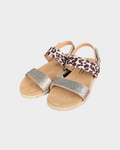 Cupcake Couture Girl's Gray Leopard and Glitter Strap Sandals 4172220
