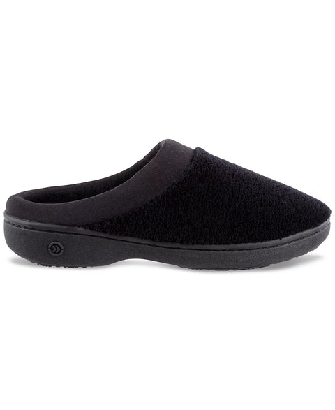 Isotoner Signature Women's Black Microterry Pillowstep Slippers With Satin Trim | Isotoner Signature In Lebanon