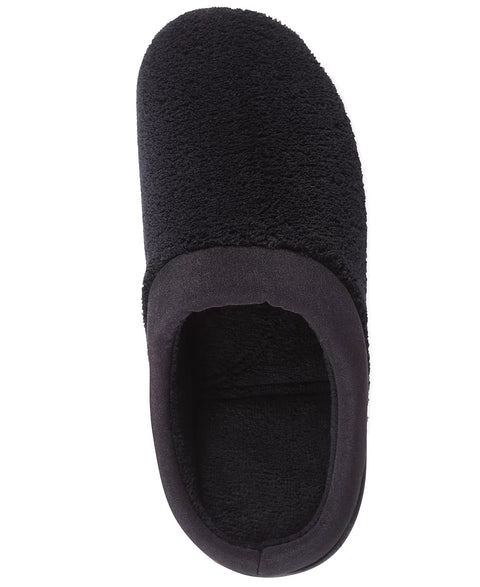 Isotoner Signature Women's Black Microterry Pillowstep Slippers With Satin Trim | Isotoner Signature In Lebanon