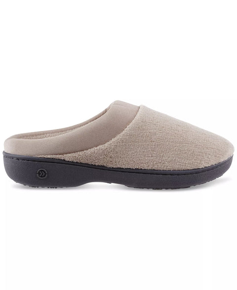 Isotoner Signature  Women's Beige Microterry Pillowstep Slippers with Satin Trim Slipper |Isotoner Signature  in Lebanon