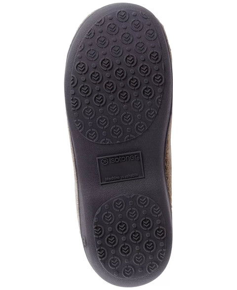 Isotoner Signature  Women's Beige Microterry Pillowstep Slippers with Satin Trim Slipper |Isotoner Signature  in Lebanon