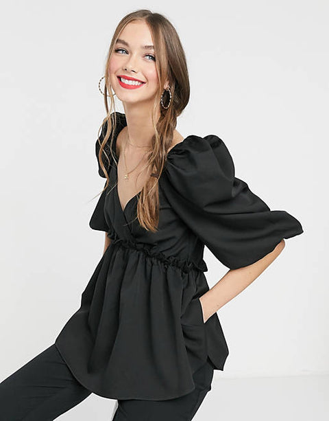 In The Style  Women's Black Blouse AMF678