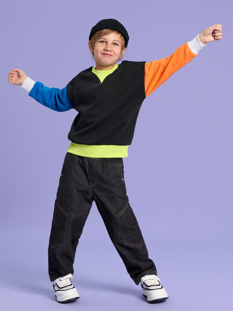 Sinsay Boy's Black/Multi long sleeves with ribbed cuffs  Sweatshirt |Sinsay  in Lebanon