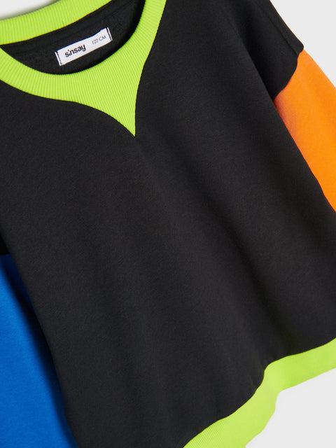 Sinsay Boy's Black/Multi long sleeves with ribbed cuffs  Sweatshirt |Sinsay  in Lebanon