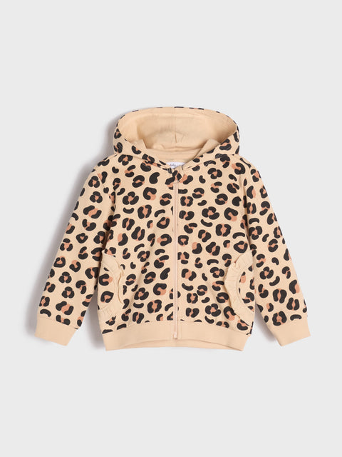 Sinsay Baby Girl's Beige Leopard Hooded Jacket | Sinsay In Lebanon