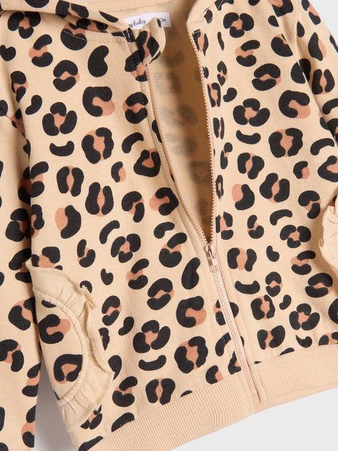 Sinsay Baby Girl's Beige Leopard Hooded Jacket | Sinsay In Lebanon