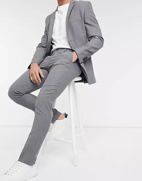 Jack & Jones Men's Light Gray Premium suit  Trousers TYXRV FE534 (shr)
