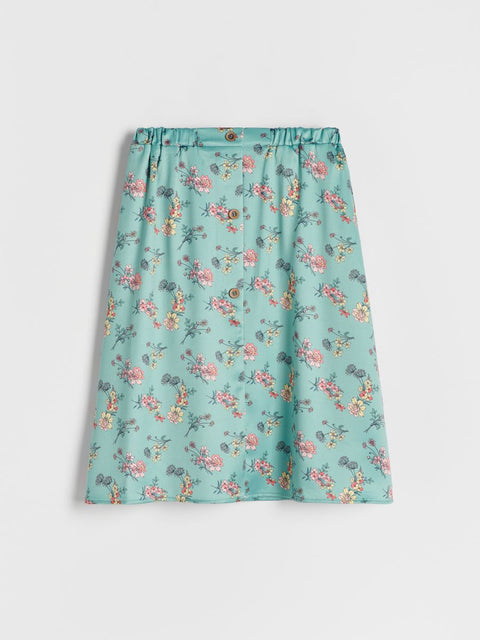 Reserved Girl's Green Floral Midi Skirt | Reserved In Lebanon