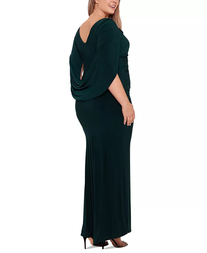 Betsy & Adam Women's Dark Green Plus Size Ruched Dress | Betsy & Adam In Lebanon