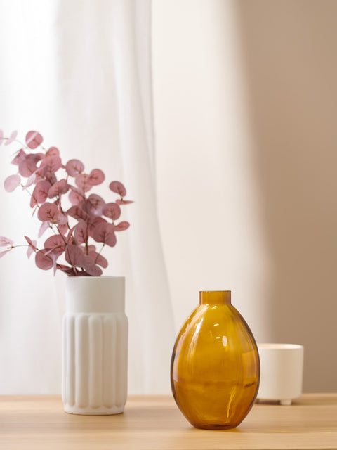 Sinsay Amber Brown Glass Standing Vase | Sinsay In Lebanon