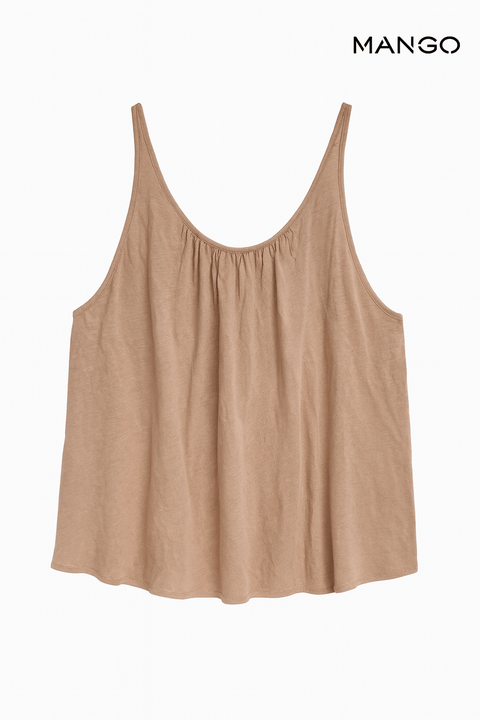 Mango Women's Beige Sleeveless Blouse| Mango in Lebanon