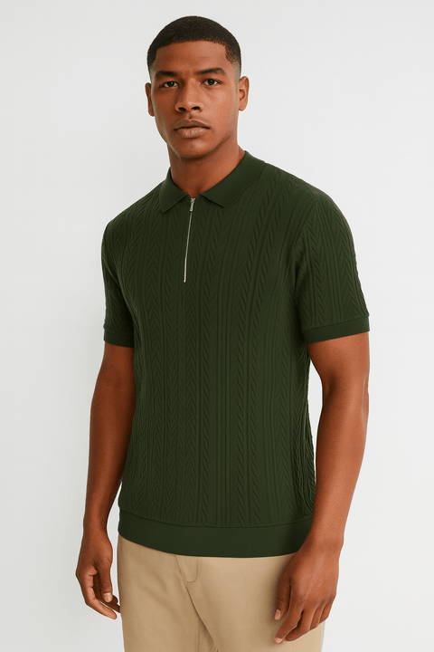 Denim & Flower Ricky Singh Men's Dark Green Polo T-shirt ABF4781
