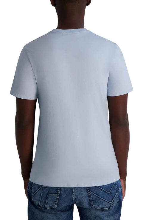 Karl Lagerfeld Paris Men’s Light Blue Rubberized Karl Cotton Graphic T-Shirt | Karl Lagerfeld Paris In Lebanon