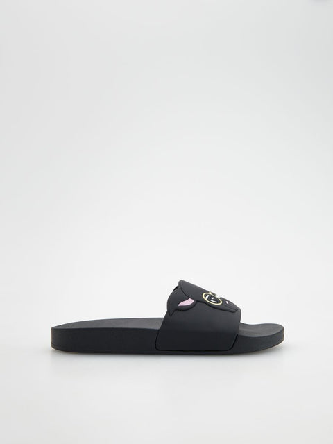 Reserved Girl's Black Patterned Flip-Flop Slipper | Reserved In Lebanon