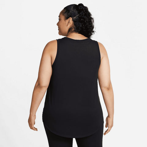 Nike Women's Black Plus Size Dri-FIT Racerback Curved-Hem Tank Top | Nike In Lebanon