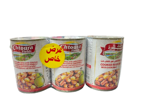 Chtoura Fields Cooked Fava Beans With Chickpeas 400g*3 | Chtoura Fields In Lebanon