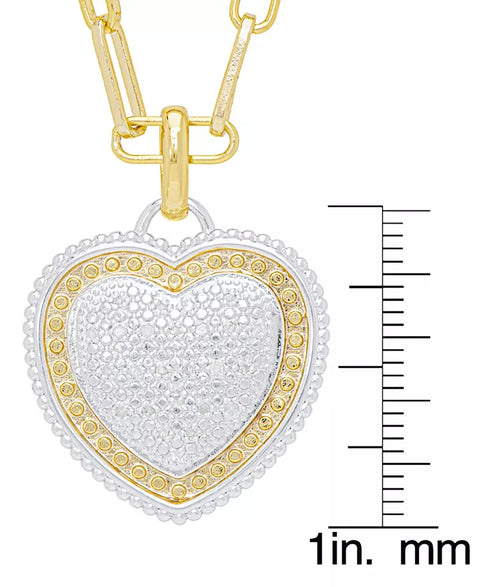 Macy's Women's Gold Diamond Accent Heart Paperclip Necklace | Macy's In Lebanon