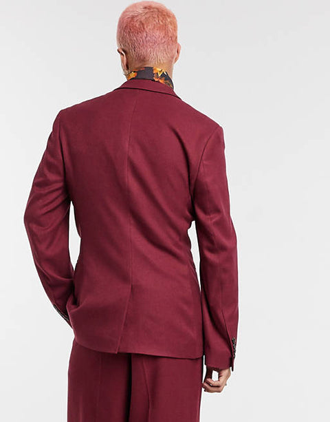 ASOS Design  Men's Burgundy Blazer ANF127 (AN61) SHR zone11