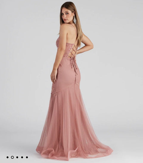 Blondie Nites Women's Dusty Rose Dress ABF210 shr