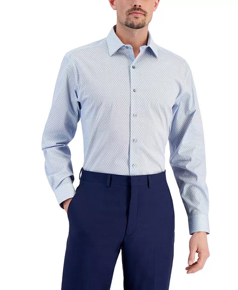 Alfani Men's Blue Regular Fit Stain Resistant Honeycomb Dress Shirt | Alfani  In Lebanon