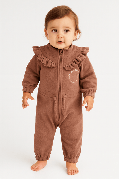 POMPdeLUX baby Girl's Lilac Fleece Overall | POMPdeLUX in Lebanon