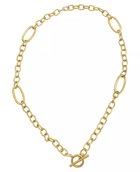 Adornia Women's Gold Mixed Link Toggle Necklace |Adornia in Lebanon