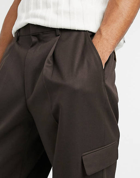 ASOS DESIGN Men's Brown Trouser 101241300 AMF764