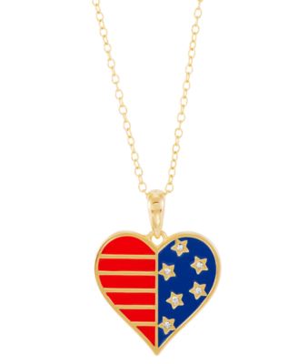 Giani Bernini Women's Gold Enamel Stars Stripes Heart  Necklace |Giani Bernini in Lebanon