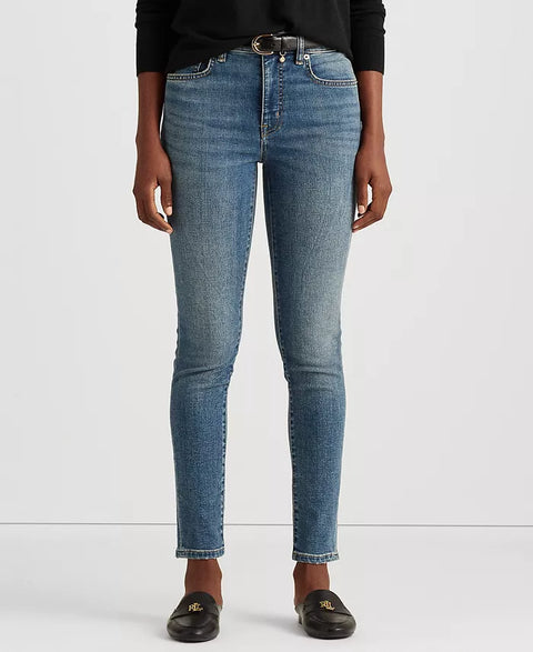 Lauren Ralph Lauren Women's Blue High-Rise Skinny Ankle Jeans |Lauren Ralph Lauren In Lebanon