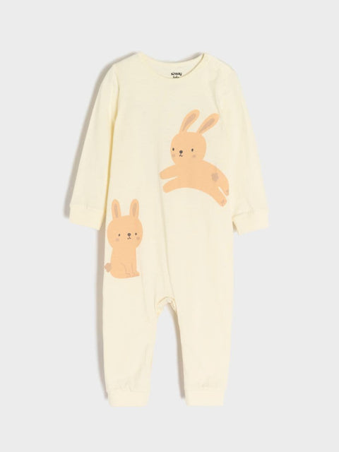 Sinsay Baby Boy's Cream & Light Grey Pack Of 2 Rabbit Printed Overalls | Sinsay In Lebanon