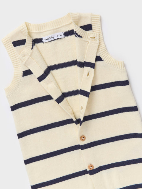 Sinsay Baby's Beige/Navy Striped Romper | Sinsay In Lebanon