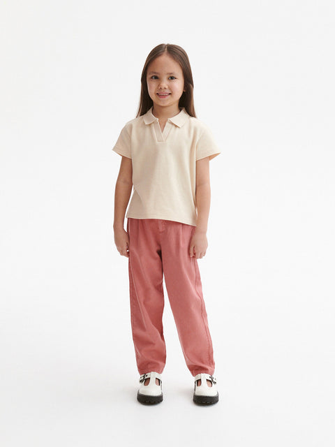 Sinsay Girl's Beige Polo T-Shirt | Sinsay In Lebanon