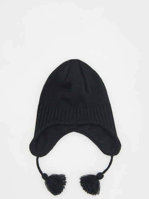 Reserved Baby Boy's Black Tie Straps Beanie |Reserved In Lebanon