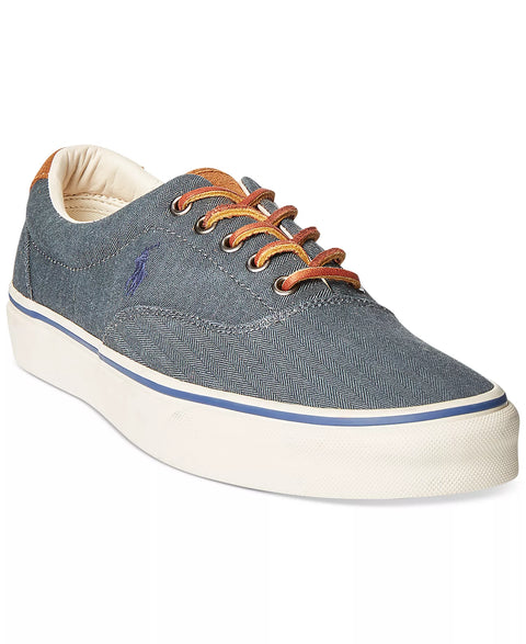 Polo Ralph Lauren Men's Navy Keaton Suede-Trim Herringbone Sneaker | Polo Ralph Lauren In Lebanon