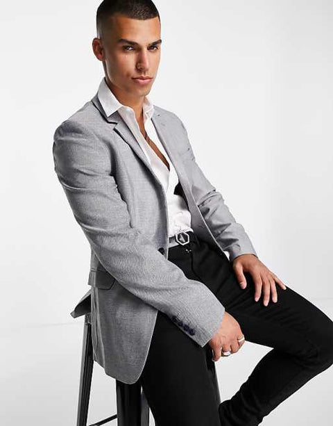 Asos Design Men's Grey Skinny Blazer ANF2843