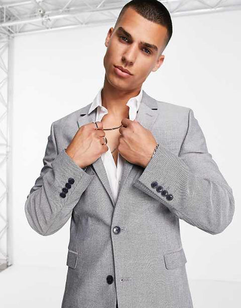 Asos Design Men's Grey Skinny Blazer ANF2843