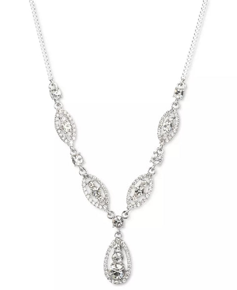 Givenchy Women's Silver Crystal Trio Lariat Necklace| Givenchy in Lebanon