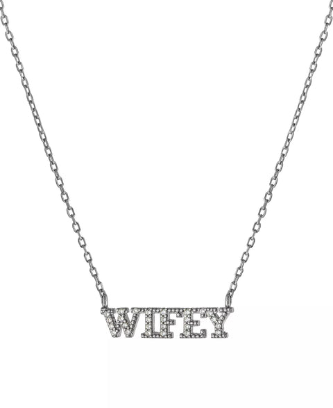 Giani Bernini Women's Sterling Silver Cubic Zirconia Wifey Pendant Necklace   |  Giani Bernini In Lebanon